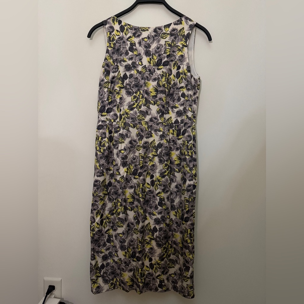 Boden Black and Yellow Floral Midi Dress